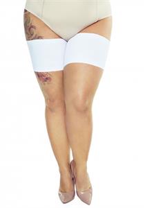 Anti-Chafing Thigh Band with Silicone Microfiber White